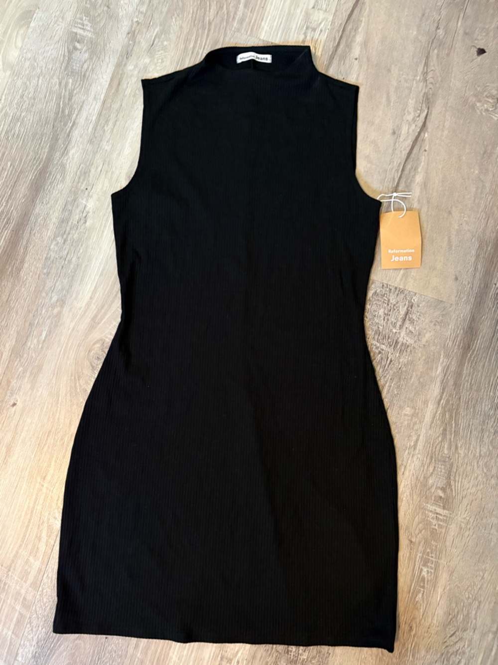 Reformation Sana Dress Black Sleeveless Ribbed Dress Size M NWT - Picture 5 of 12
